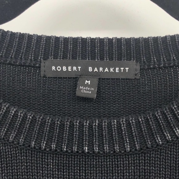 Robert Barakett Rib Knit Pullover Sweater Long Sleeve Crewneck Black Size Medium - Picture 8 of 9